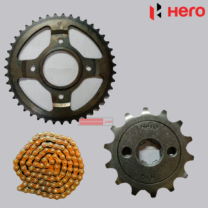 Hero Splendor Pro / Passion Pro / HF Deluxe Chain Sprocket Kit Hero Genuine Parts