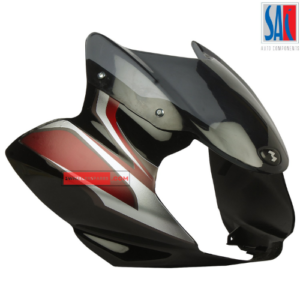 Bajaj Discover 125 Headlight Visor Black - Red SAI Genuine Visor (3D Type)