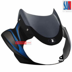 Bajaj Discover 125 Headlight Visor Black - Blue SAI Genuine Visor (3D Type)