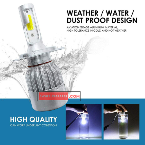 C6 LED Headlight Bulb 12V 6W PX43t X1 Genuine LED Lights Pack of 2