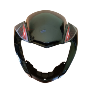 Glamour Latest New Model Headlight Visor with Glass Black with Red Sticker Sai Genuine Headlight Visor