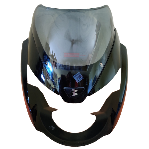 Pulsar Headlight Visor Black with Red Sticker Bajaj Genuine Parts