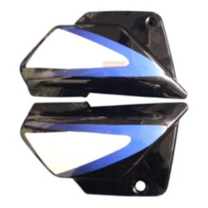 Splendor Plus Side Cowl Set Black With Silver Genuine Side Cowl