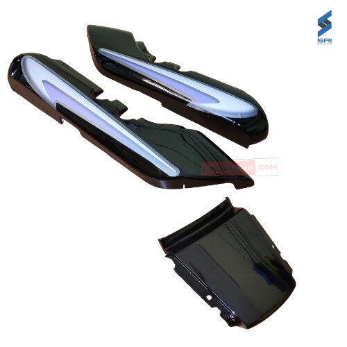 Splendor Plus Rear Cowl Black With Blue Sticker Genuine Rear Cowl