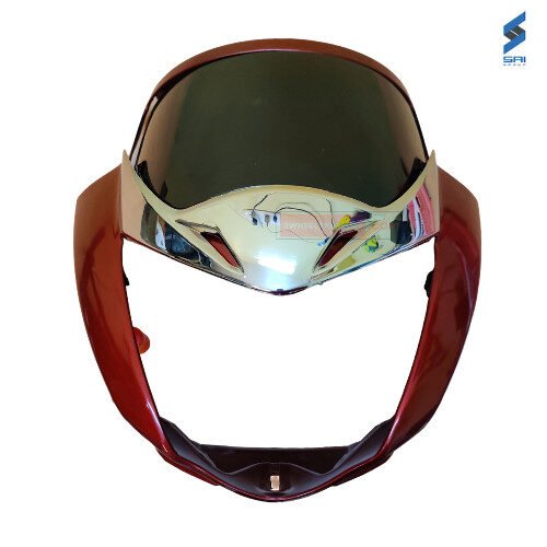 Unicorn BS6 Headlight Visor Candy Red With Garnish Genuine Visor 3