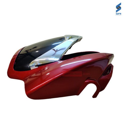 Unicorn BS6 Headlight Visor Candy Red With Garnish Genuine Visor